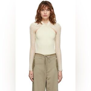 Dion Lee Stirrup Crochet Top, Bone, Small